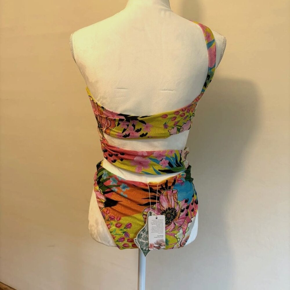 AGUA BENDITA Strappy One-piece Swimsuit Bright Colorful Sz L "Irisha" in PRAIA - Picture 2 of 8